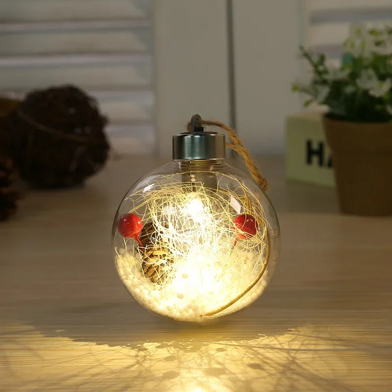 thumbnail image 1 of Bola LED navideña transparente, adorno colgante para árbol de Navidad, decoración, bombilla colgante, regalos para fiestas navideñas, 1 of 4