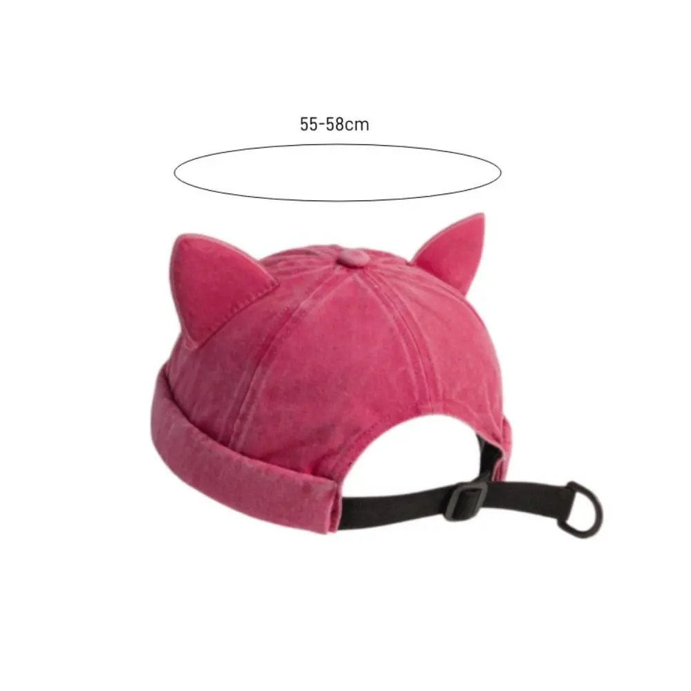 Chic Cat Ears Brimless Cotton Beanie – Unisex Casual Style