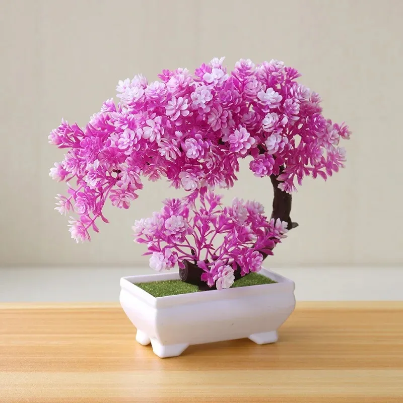 thumbnail image 1 of Plantas artificiales Bonsái Árbol simulado Plantas en maceta Flores falsas Adornos de mesa en maceta, 1 of 5