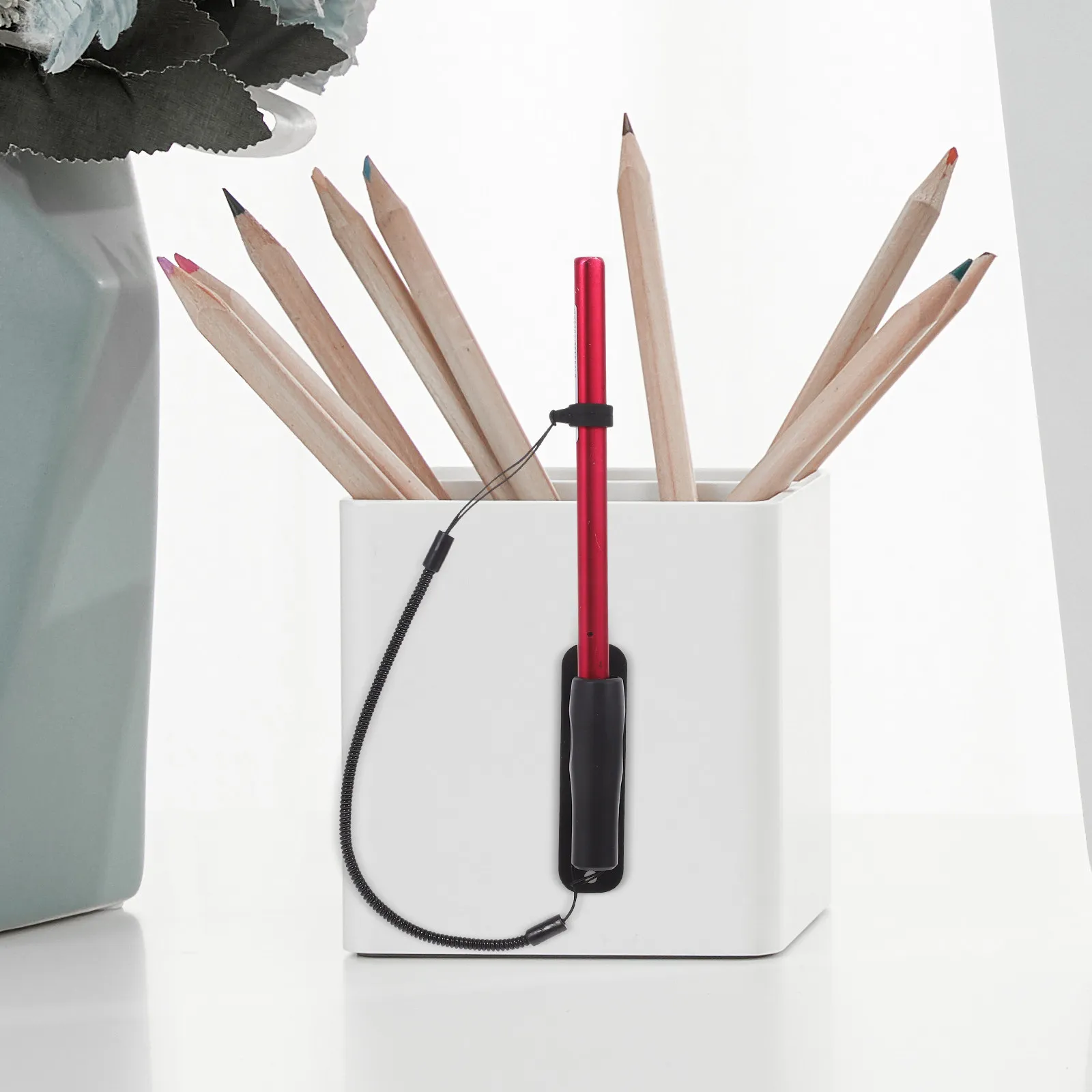 2Pcs 필기 스타일러스 펜 스프링 로프 터치스크린 분실 방지 끈 개폐식 펜 홀더 사무실 학교 가정용 안전 베이스