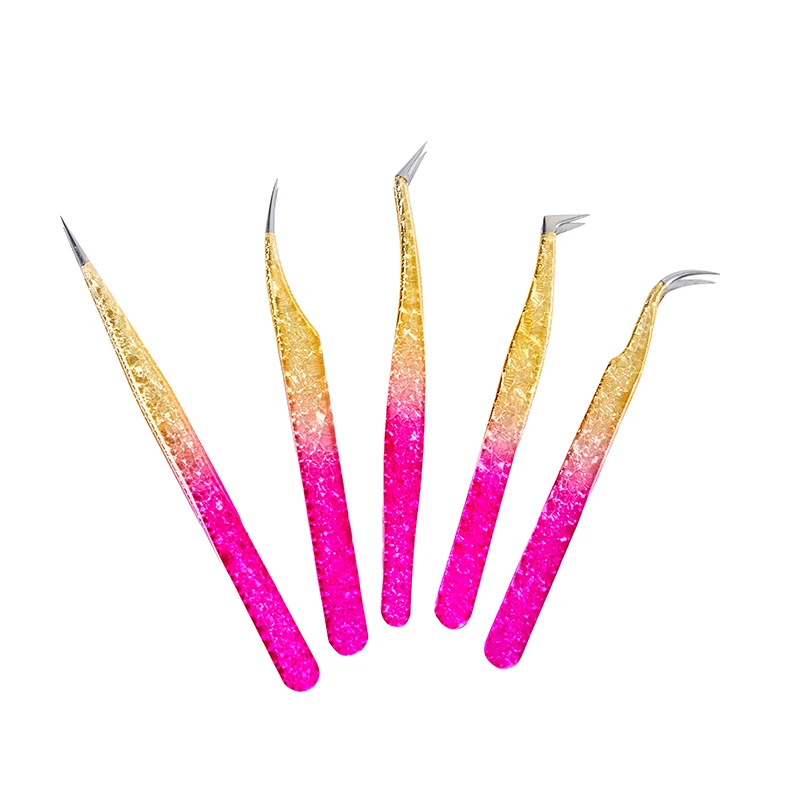 Sf2894d13b6714465881cd52d2a3e8fa5Q 1 Pc Eyelash Tweezers Ice Flower Anti-static 3D Accurate Eyebrow Grafting False Lashes Extension Supplies Makeup Tweezer Tools