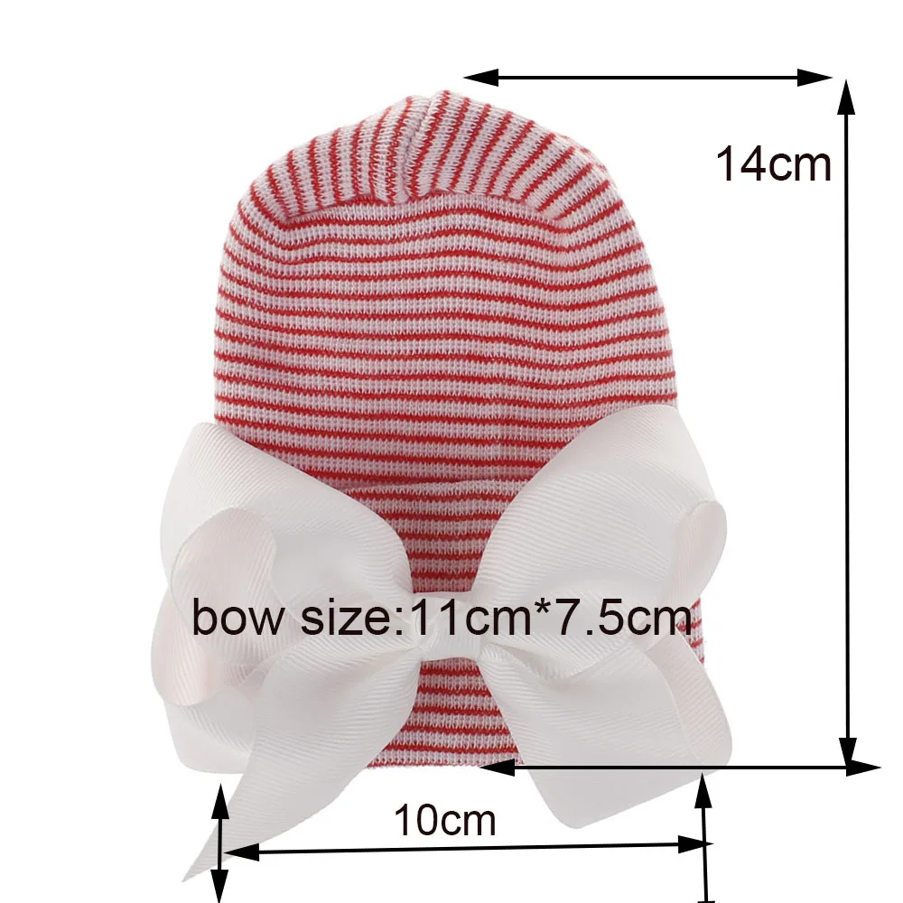New Baby Winter Hat Tire Hat Double Thickened, Bow Caps Baby European and American New Hospital Hat