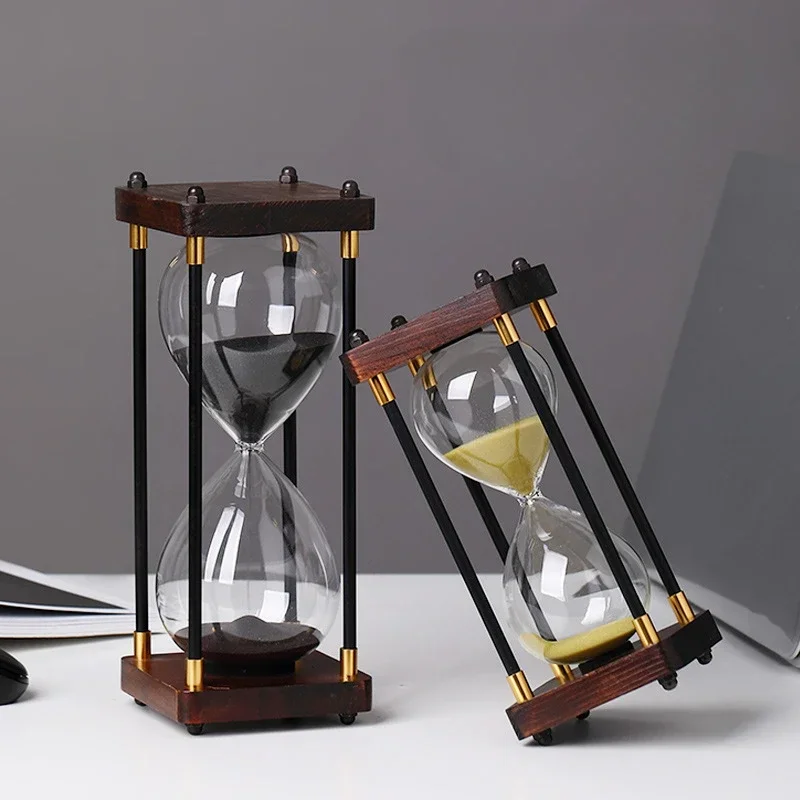 Wooden Hourglass Timer 30/60 Minutes for Office and Home Decor