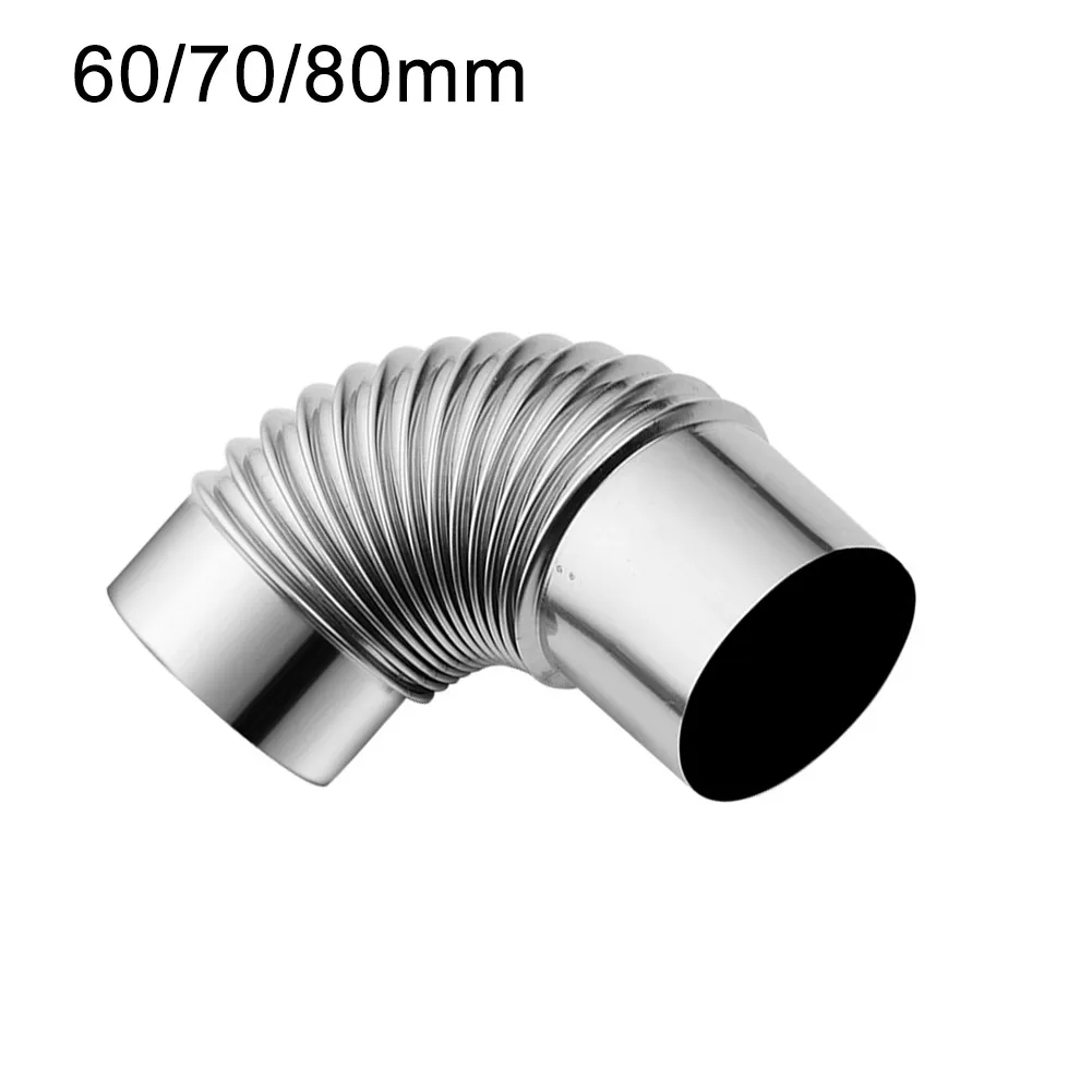 

60/70/80mm Stainless Steel 90 Degree Elbow Pipe Chimney Liner Bend 90° Multi Flue Stove Pipe Vents Accessories