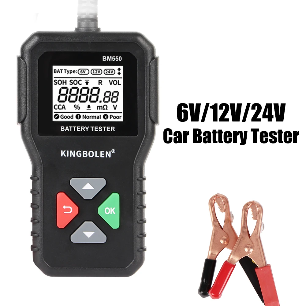 BM550 Car Accessories 6V 12V 24V Auto Battery Analyzer 100 2000 CCA Car