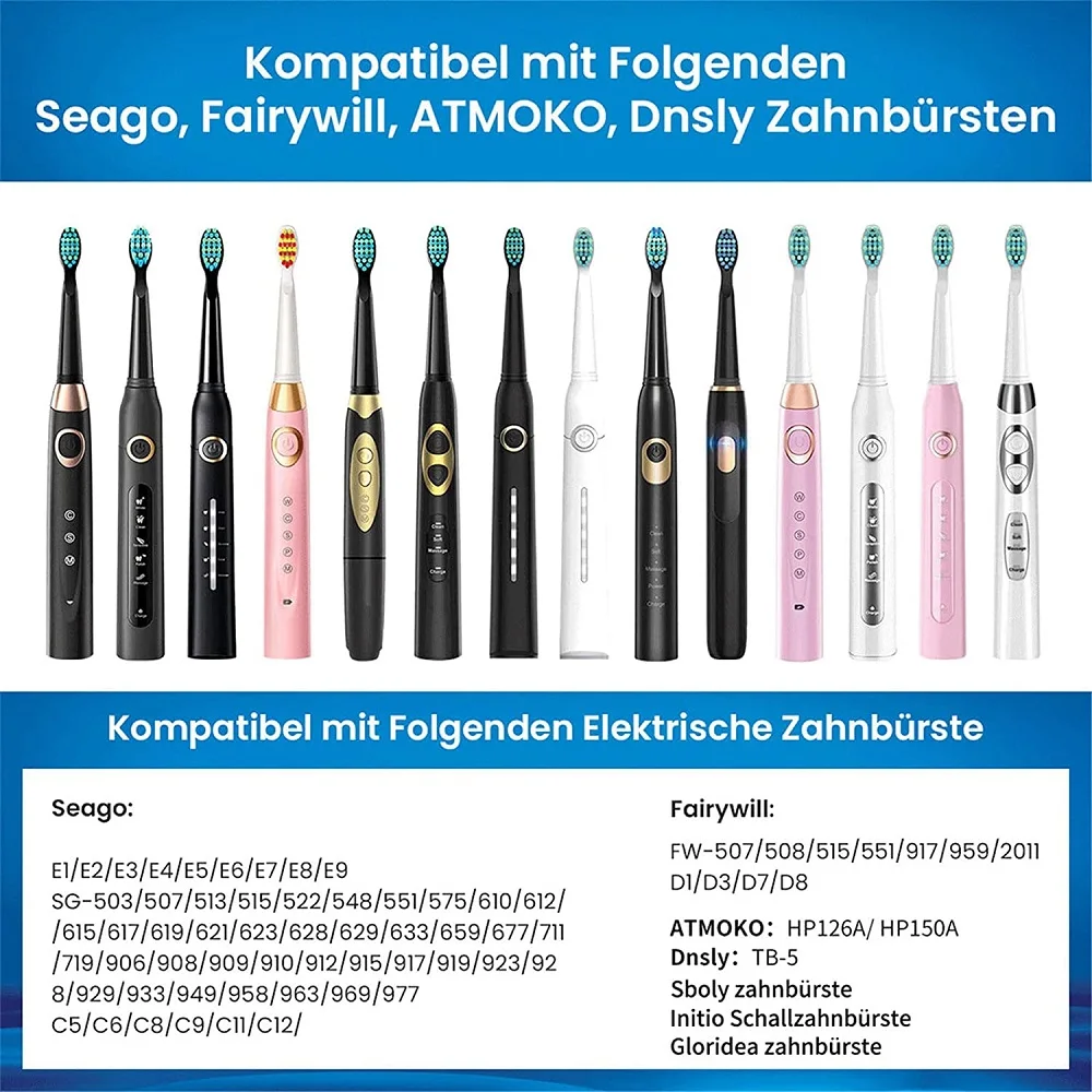 Ersatz-Zahnbürstenköpfe für die elektrische Zahnbürste Fairywill FW-507/508/515/551/917/959/2011/D1/D3/D7 Du Pont-Borsten – Detail 6