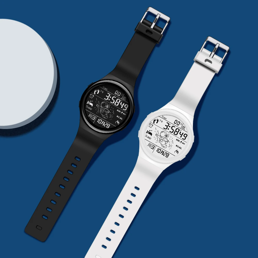 Montre Sport Numérique Homme – Étanche WR50M, écran Large, Multifonction