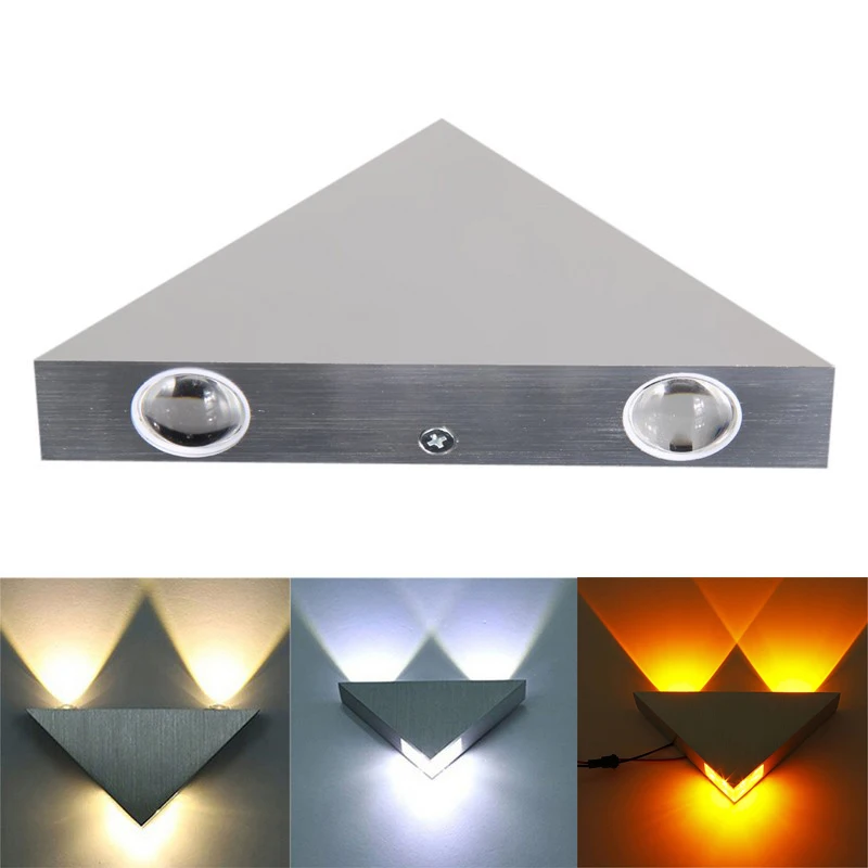 

Modern LED Night Light 3W/9W Aluminium Wall Lamp Interior Lighting Triangle Shape Porch Lights For Bedroom Garden Decorations