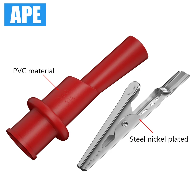 10Pcs Insulation Alligator Clips 2mm Socket Metal Crocodile Clamp Test Accessories Multimeter