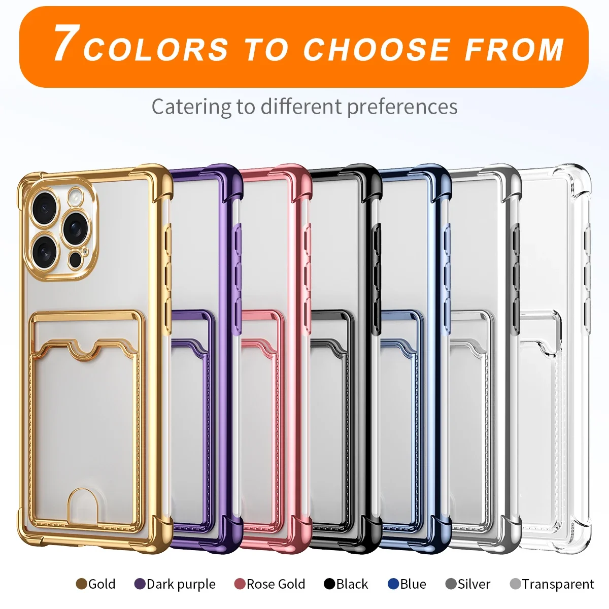 Soft Plating Transparent Shockproof Card Holder Bag Case