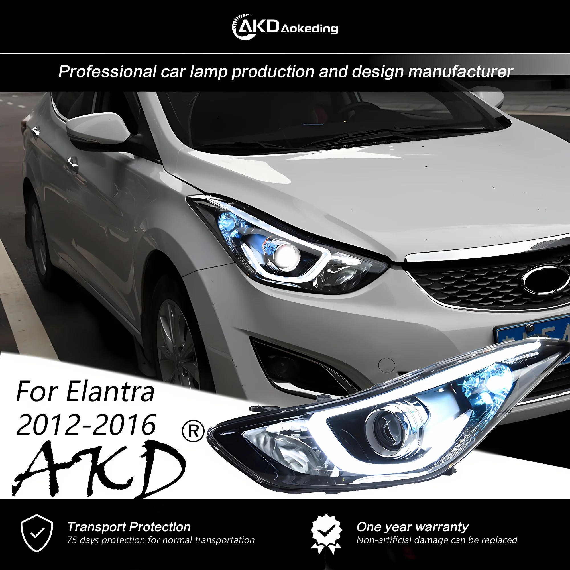 

Передняя фара для автомобиля Hyundai Elantra 2011-2016, фары, противотуманные фары, дневные фонари, H7, фонари, Биксеноновые лампы, автомобильные аксессуары