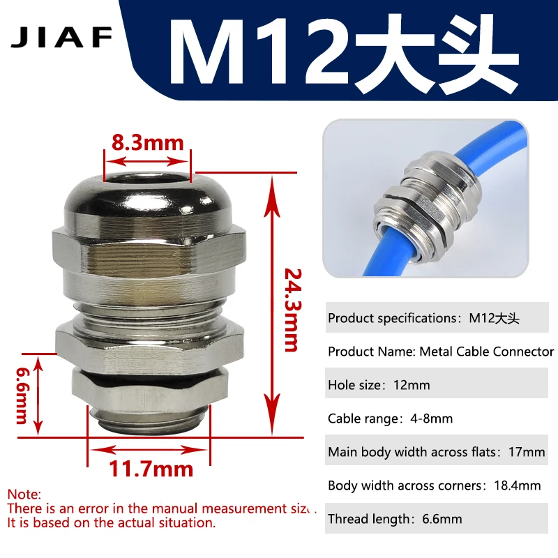 10 Pressacavi Impermeabili M20 IP68 - Nylon, Dado E Rondella - Per Cavi 6-12 Mm - Ideale Per Esterni E Scatole Di Derivazione