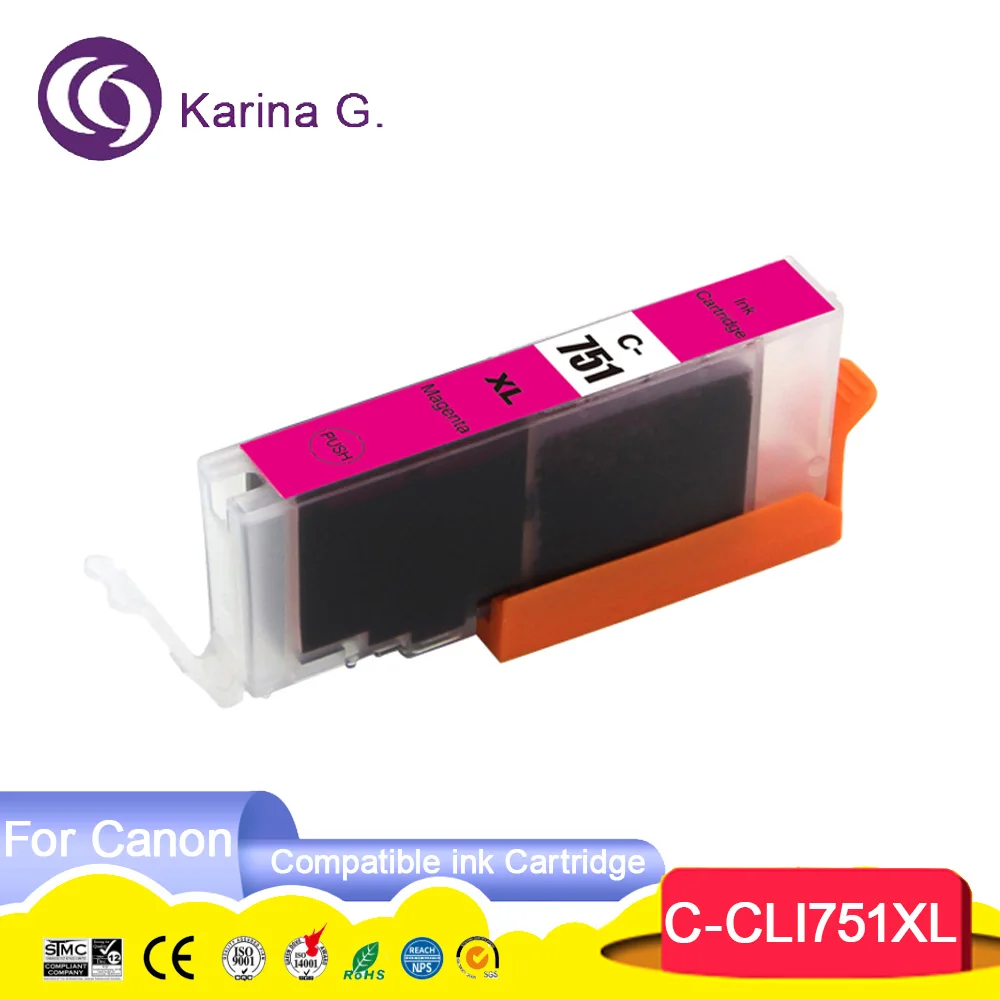 PGI 750 CLI 751 PGI750 PGI-750XL CLI751 CLI-751XL Premium Color Compatible Ink C