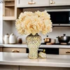 Golden Geometric Stripes General Tank Porcelain Ginger Jar Gold-plated Flowers Vase Dresser Table Jewelry Cosmetic Container 5