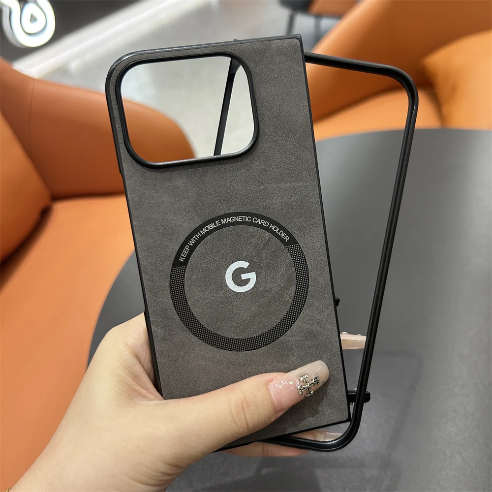 Magsafe Sheepskin Leather Magnetic Phone Case with Wireless Charging Cover