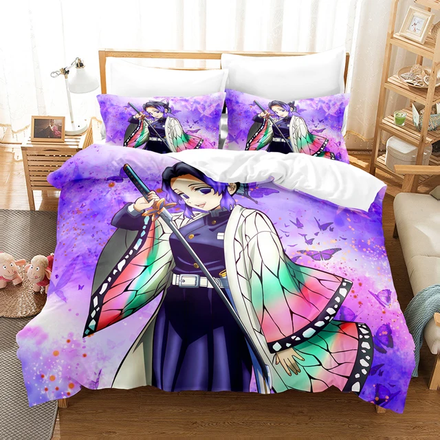 Conjunto de cama caçador de demônios 3D anime jogo de cama para cama de  casal queen size - 1 capa de edredom + 1/2 capa de almofada - Conjuntos de  capa de