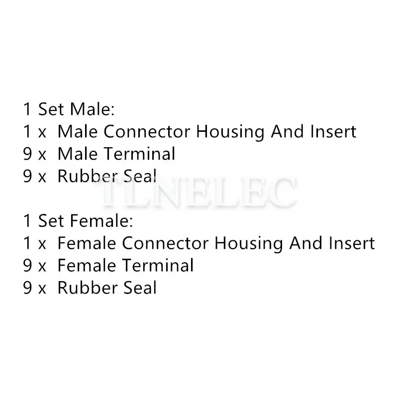 Description Picture 3 of itemFW-C-9M-B FW-C-9F-B Furukawa 2.3mm Male Female Car Waterproof Electrical Socket 9 Pin Way Connector