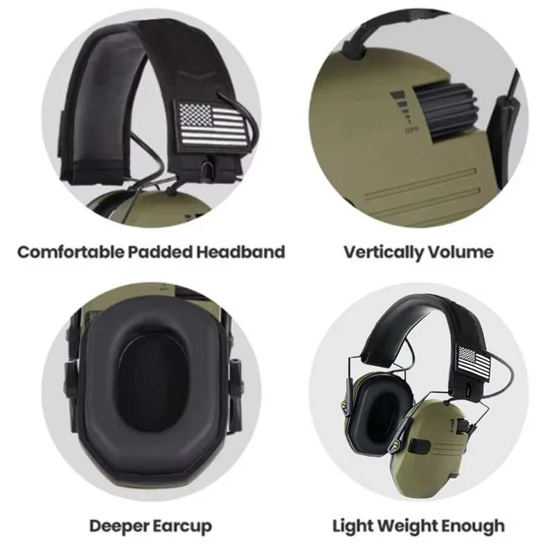 Electronic Earmuff for Razor Slim Ultra Low Profile Compact Design Adjustable Range Shooting Hunting Hearing Protection electronic earmuffs
