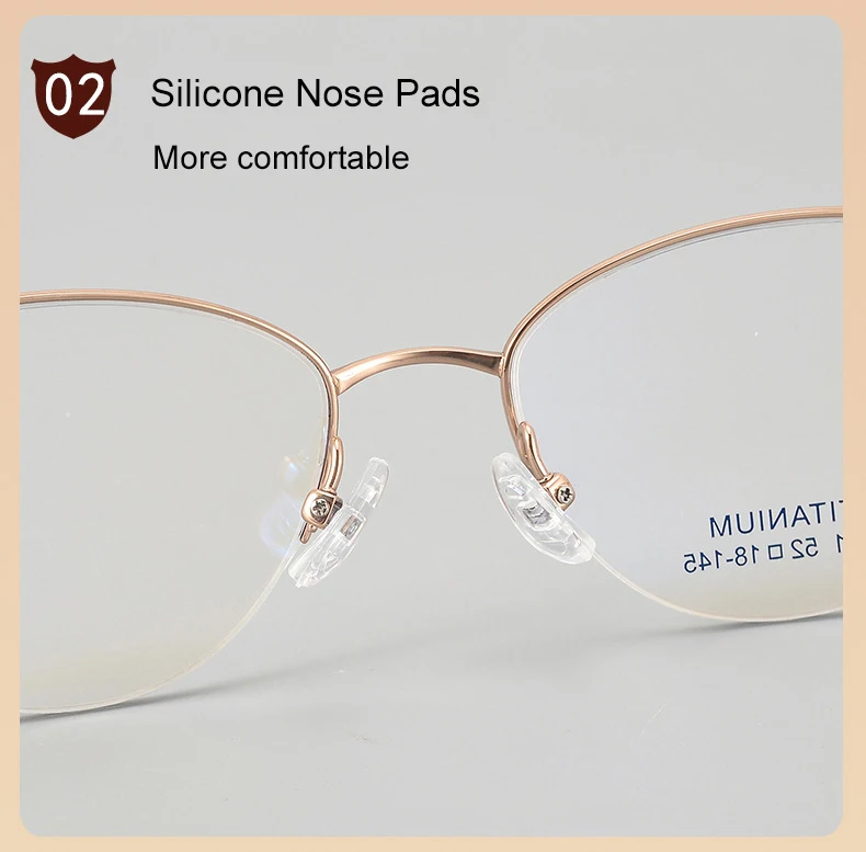 Krasivyy Unisex Semi Rim Oval Square Titanium Eyeglasses 33001 Image 3