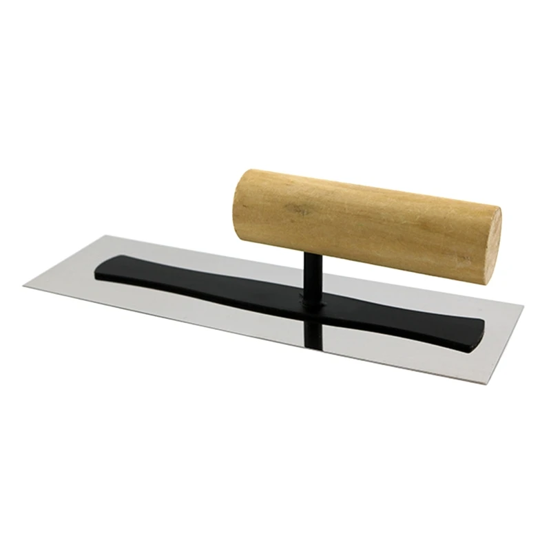 Stainless Steel Notch Tile Trowel Lightweight Hand Trowel Plastering Scrap Tools with Wooden Handle Construction