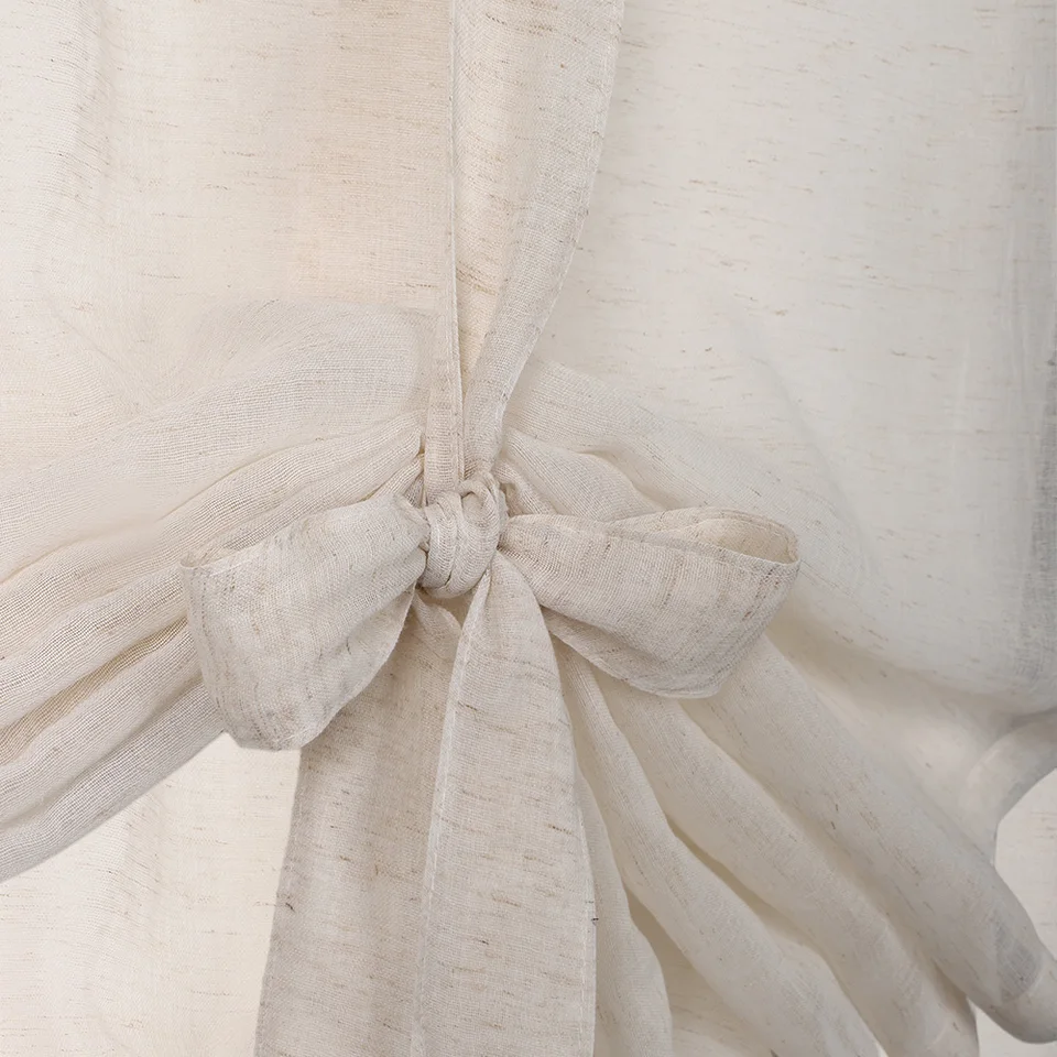 HUTO Mantovana Per Finestra In Voile Rosa Cipria - Tenda A Sciarpa 132x516 Cm, 1 Pannello