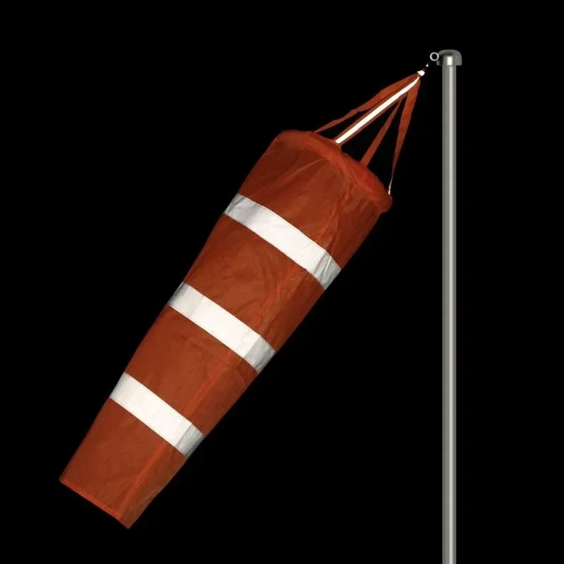 Windsock Outdoor Wind Direction Measurement Reflective 60/80/100cm Belt Rip-stop Weather Vane for Airport Aviation Garden Farm