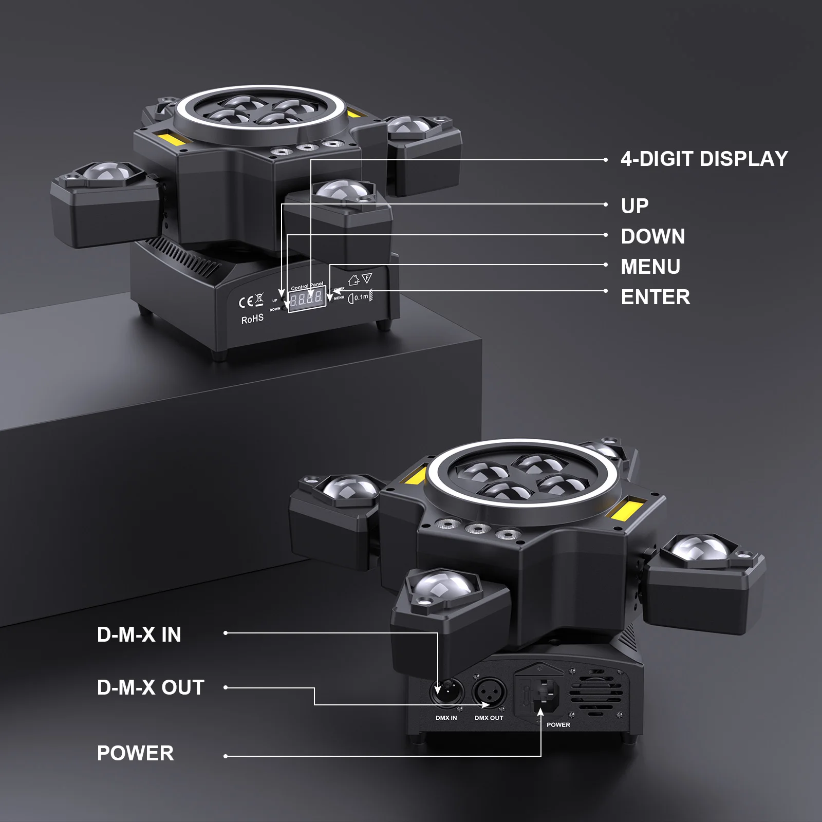 120W 4in1 RGBW Moving Head Light Laser Light Remote Control Stage Lighting for DJ Disco Party Concert Theater