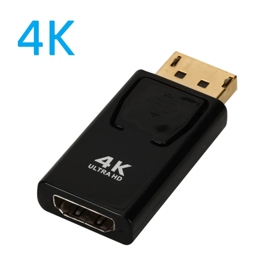 מתאם DisplayPort ל-HDMI תואם 4K/1080P DP ל-HDMI זכר לנקבה ממיר וידאו אודיו עבור מחשב נייד מקרן