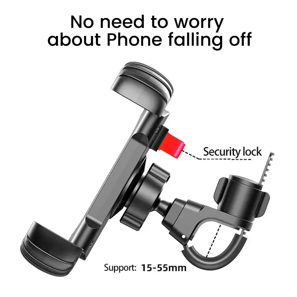 Enhanced Mobile Phone Holder for Bikes - Secure, Non-Slip, and Rotatable Design