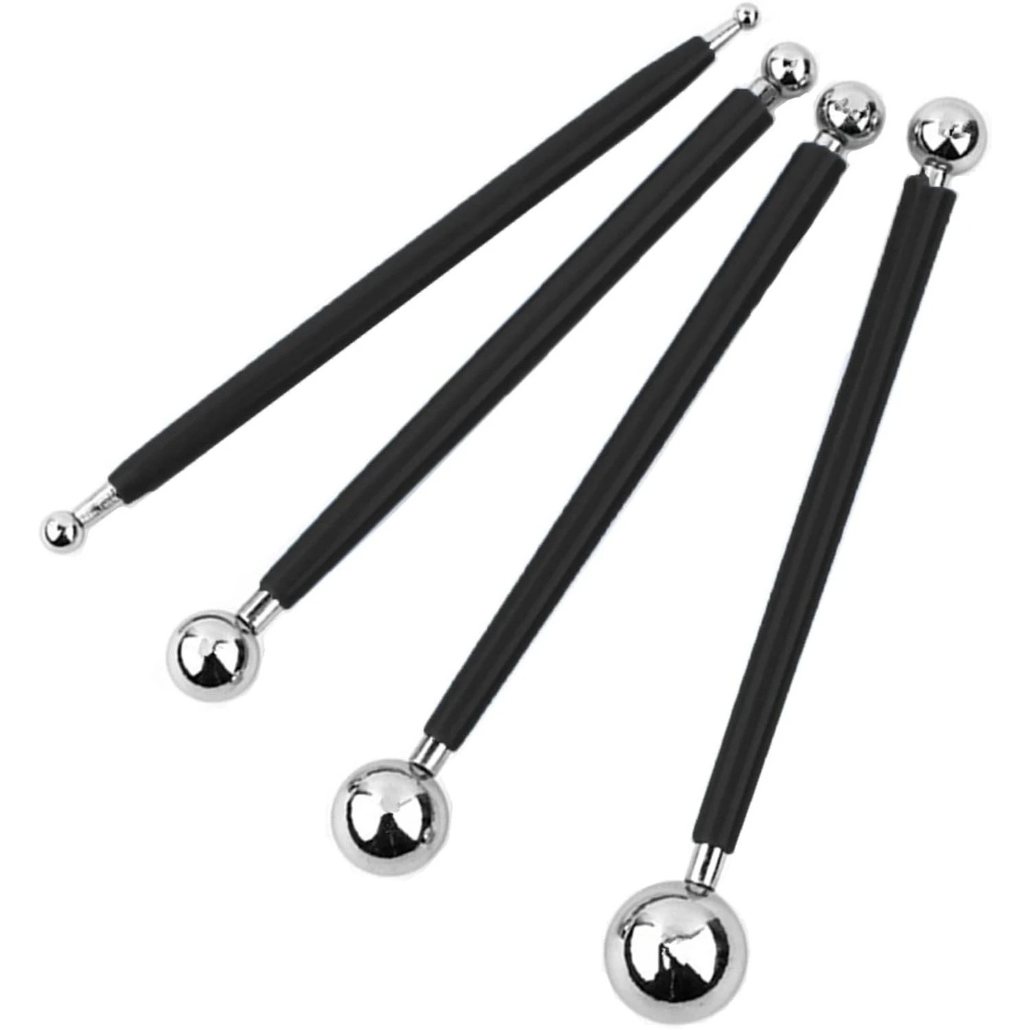 4pcs Modelling Ball Tools Set Stainless Steel Double-end Dotting Tools Fondant Sugar Craft Decorating Flower Clay for Shaping 1