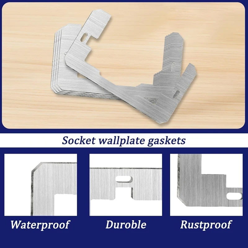 A74E-Wall Plate Spacers,5Pcs Receptacle Spacers Shims Leveler,Metal Flush Fit Device Leveling Plates For Repairing And Fixing