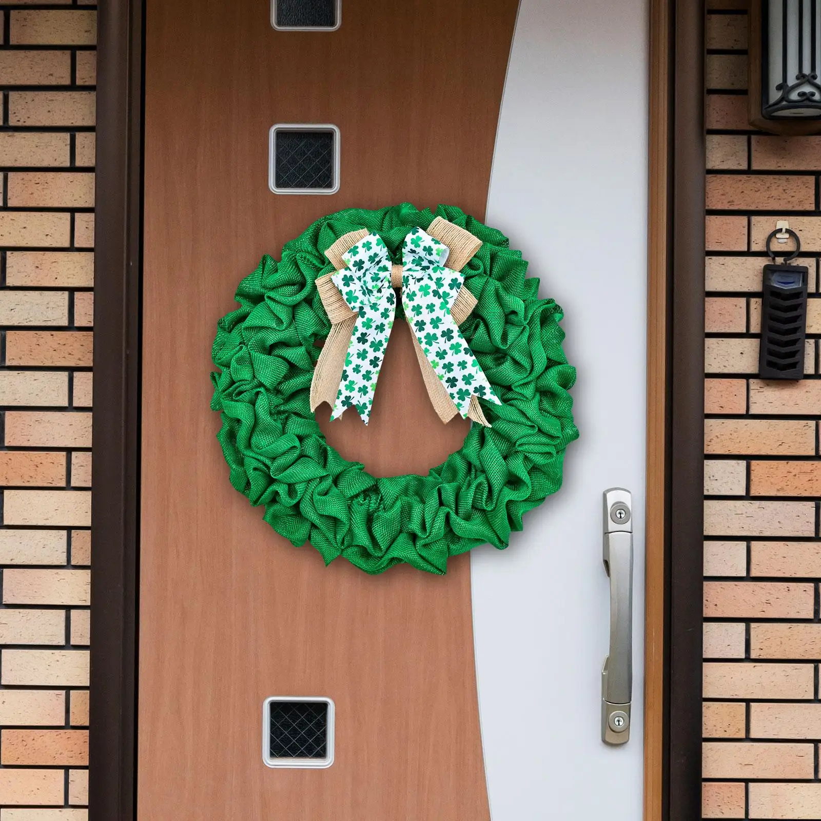 

ST Patricks Day Wreath Festival Garland Round Ornament Backdrop Front Door Wreath for Patio Garden Indoor Outdoor Holiday Window