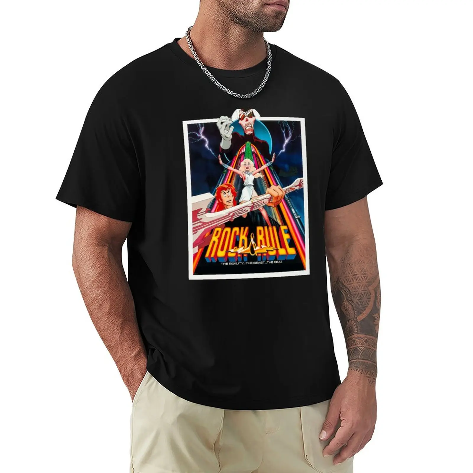 Rock And Rule T-Shirt vintage t shirt Anime t-shirt customized t shirts mens workout shirts