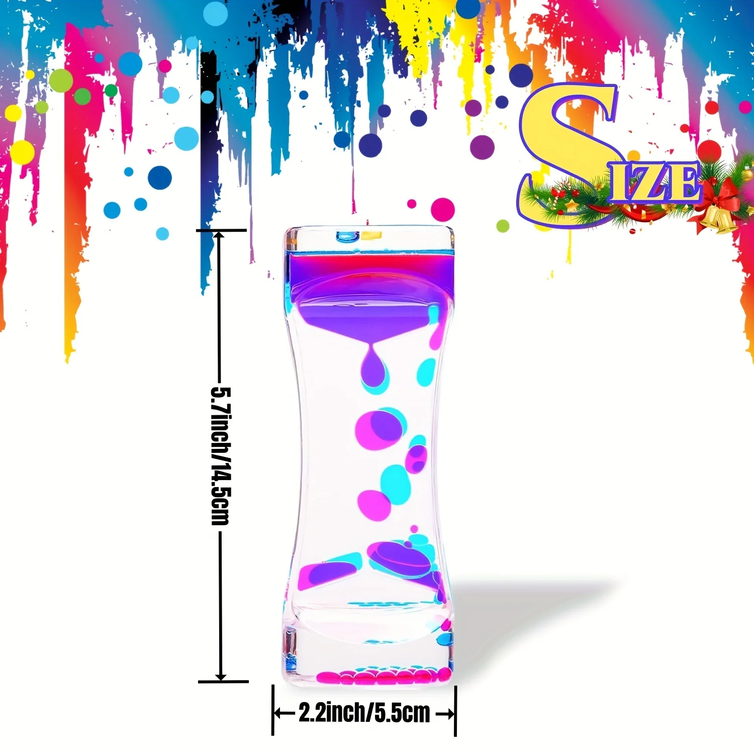 3 Pack -Calming Liquid Motion Bubbler -  Sensory Bottles - Hourglass Water Bubbler Timer - Handheld Water Game - Sensory Toys Ch 5