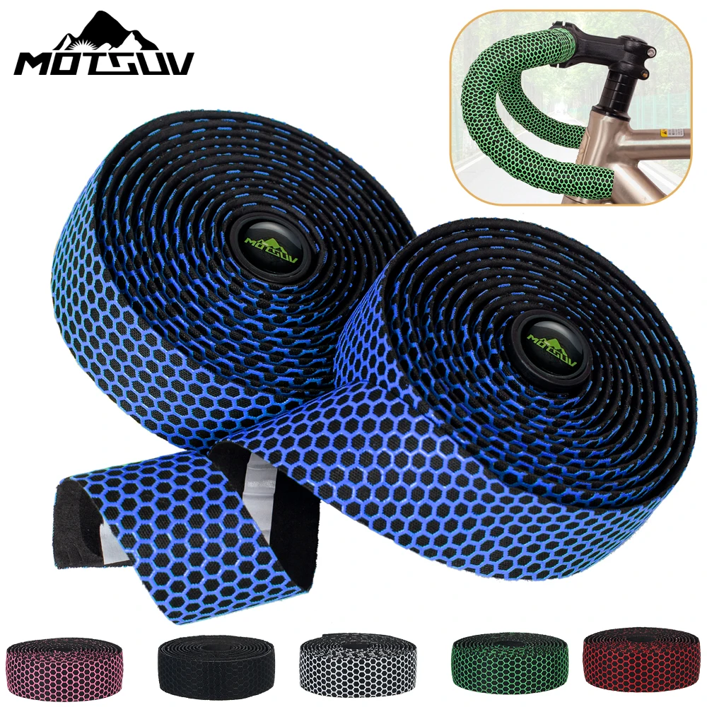 MOTSUV Bicycle Handlebar Tape Road Bike Silica Gel Tape EVA Soft Breathable Bike Bar Fixed Gear Belt Bicycle Accessories