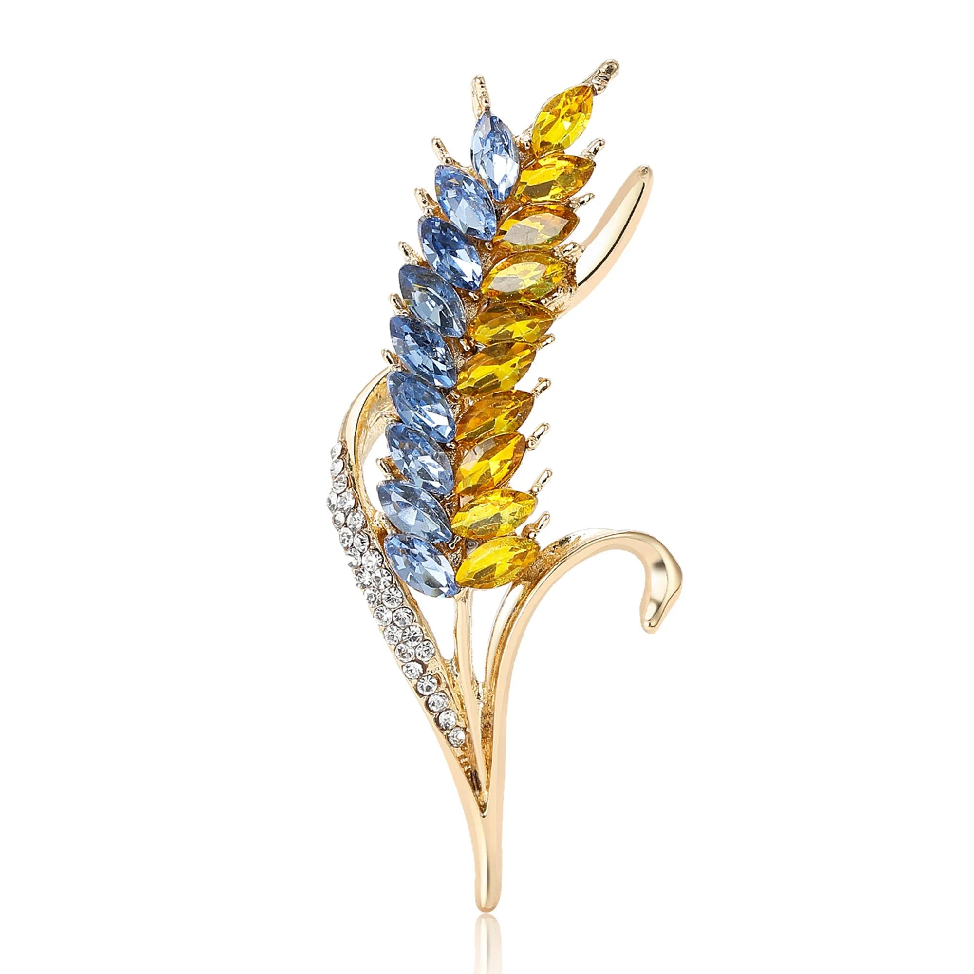 

Rhinestone Ear of Wheat Brooches for Women Unisex 3-color Wheats Pins Office Party Friend Gifts Accessories