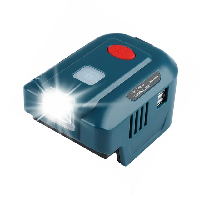 For Makita 18V Lithium Battery Inverter Generator Portable Power Source USB  Adapter with LED Light for