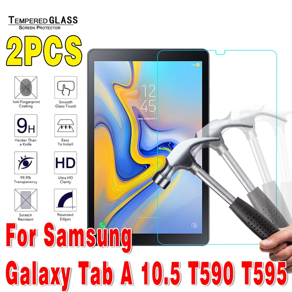 

Закаленное стекло для Samsung Galaxy Tab A 10,5 дюйма T590 T595, защитная пленка для экрана планшета 0,3 мм, 2 шт.