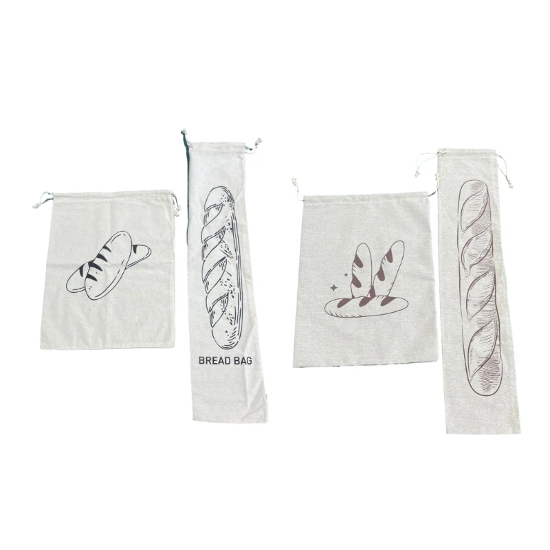 

Sustainable Packaging Functional Linen Drawstring Bag for Bread and Fruits