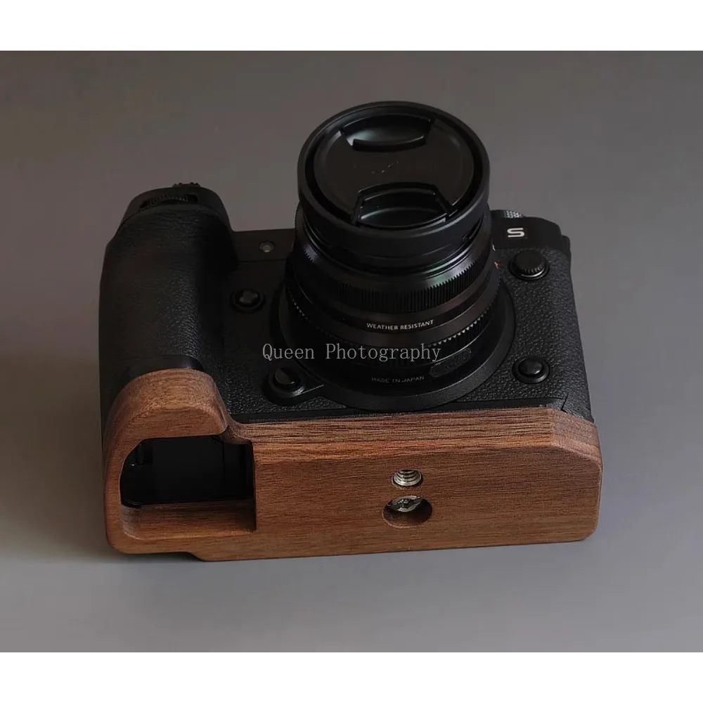 Ebano Legno Di Noce Fotocamera Base A Mano Supporto Per Impugnatura Fatto A Mano Per Fujifilm Xh2 Fuji Xh2S Accessori Muslimafart Tinta Unita