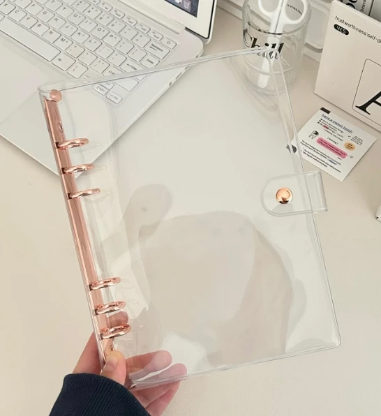 Glittery Bling Rose Gold Loose Leaf Binder Notebook Cover - Stylish Diary and Agenda Planner