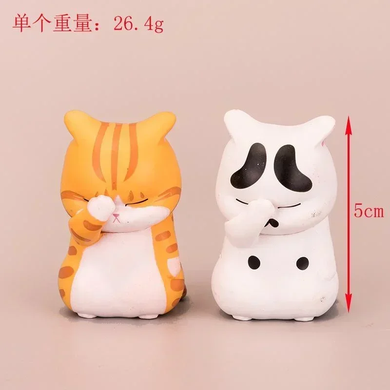 Pet Cat Cake Decoration Figurine Model Toys Kawaii Distressful Kitten Cat Figure Mini Animals Home Ornament Kid Xmas Gift
