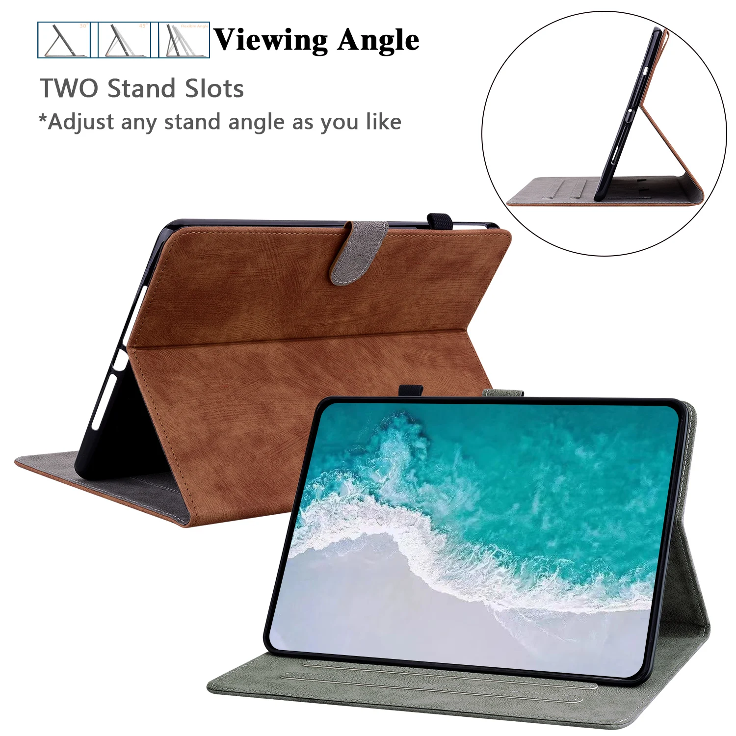 Capa de Tablet de Couro para Ipad Estojo Inteligente Carteira Tigre Bonito 9.7 10.2 Mini6 Air Pro 11 2023 9th 8th 7th 6ª Geração - Imagem 6