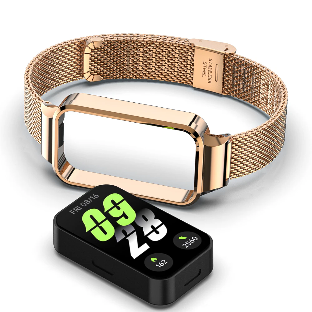 Stylish Stainless Steel Case & Strap