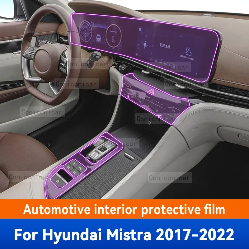

For Hyundai Mistra 2017-2022 Car Interior Gearbox Panel Anti-Scratch Protective Transparent TPU Film Cover Accessories Sticker