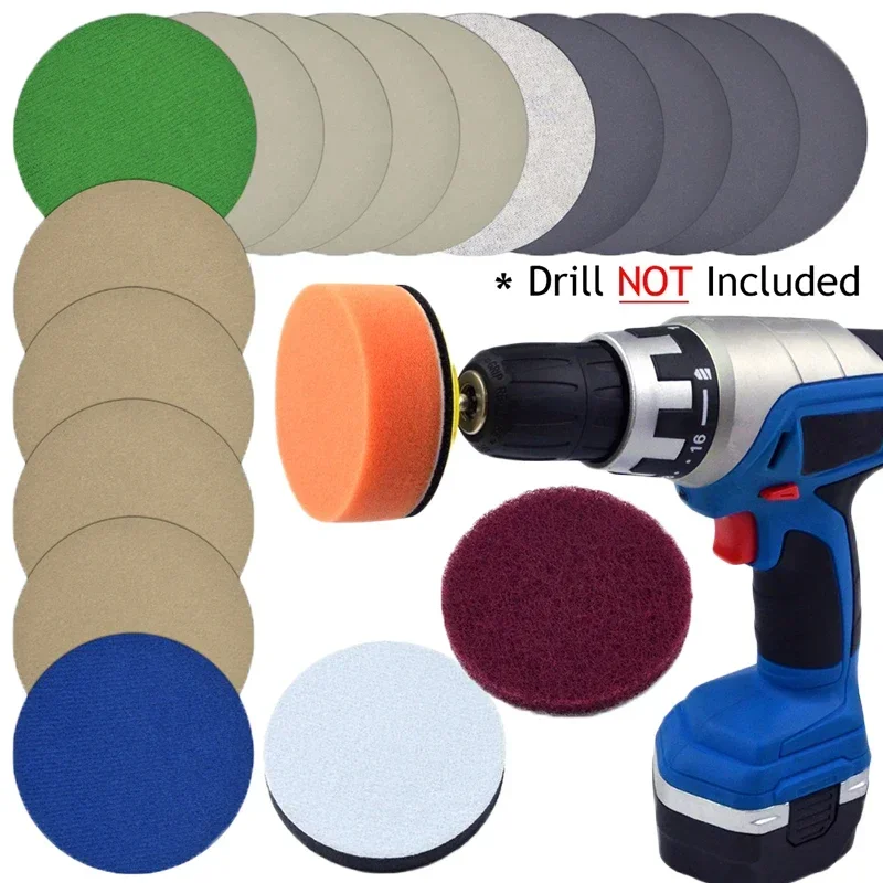 19 PCS Sandpaper Automotive Polishing Tool Parts Set Headlight Repaire Kit Workshop Equipment Car Wash Accessories Abrasive Tool