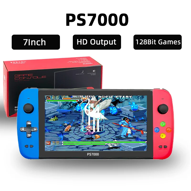 Tolex Handheld Game Consoles Ps7000 7inch Ips Screen 19simulators Retro