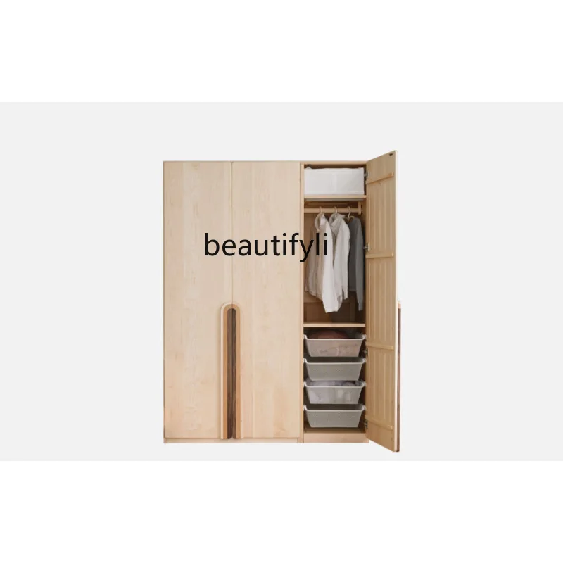 

Lusia Wardrobe Solid Wood Large Capacity Wardrobe Double Door Storage Storage Entire Wall Cabinet storage cabinet furniture