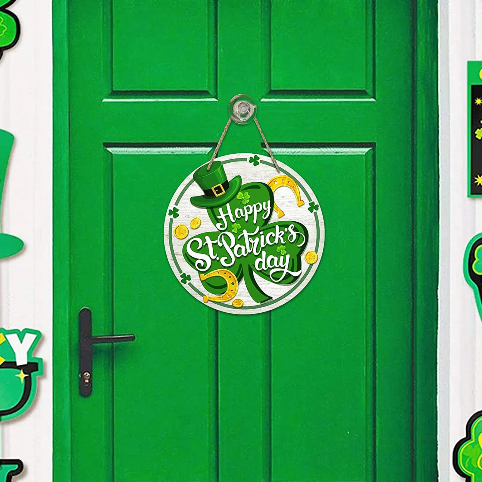 Happy St. Patrick'S Day Sign Hanging Sign Indoor Outdoor Door Hanging Decoration Decorazioni Per La Casa Decoracua Para Casa 2024