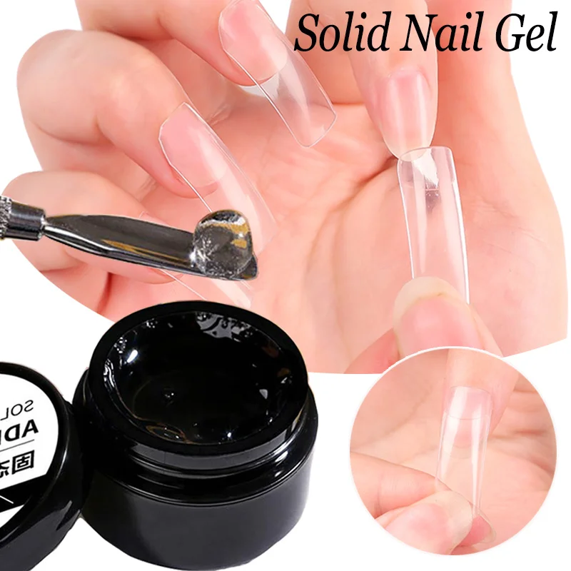 10ml Nail Adhesive Gel Easy Stick Solid Fake Nail Art Gel Gummy UV LED  Solid Gel Nail Art Extension Tips Tool Varnish Bond Glue